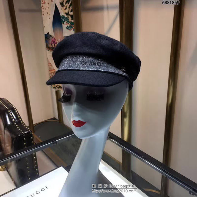 CHANEL香奈兒 經典秋冬款鴨舌羊絨貝蕾帽 6881859 LLWJ5774